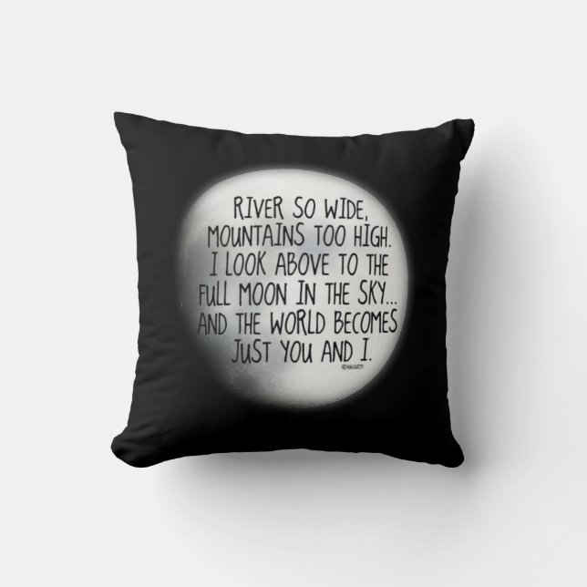 Missing My True Love Poem Throw Pillow (Front)