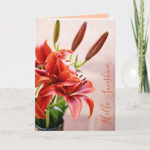 Missing of You Tiger Lilies Photo Custom Card