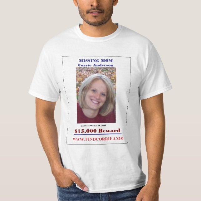 Missing Person Corrie Anderson T-Shirt (Front)