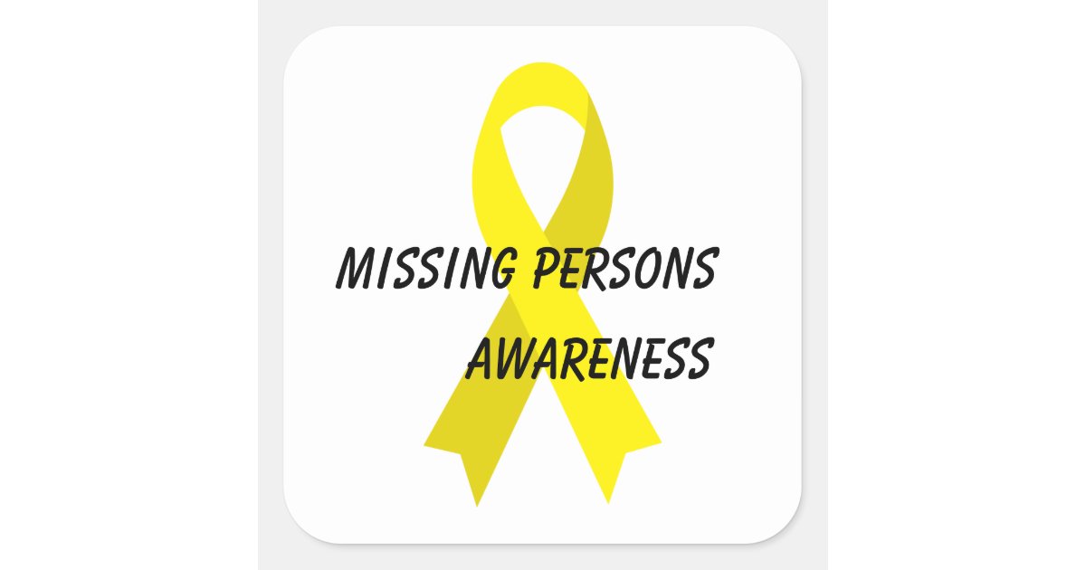 Missing Persons Yellow Awareness Ribbon by Janz Square Sticker