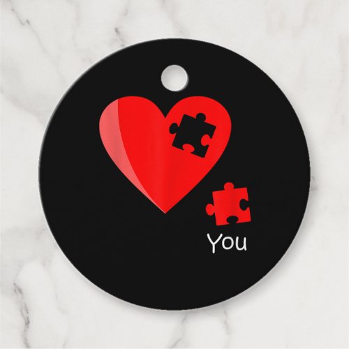 Missing Piece Heart Puzzle Valetines Day Shirt Gif Favor Tags