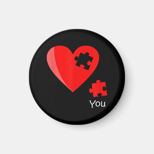 Missing Piece Heart Puzzle Valetines Day Shirt Gif Magnet