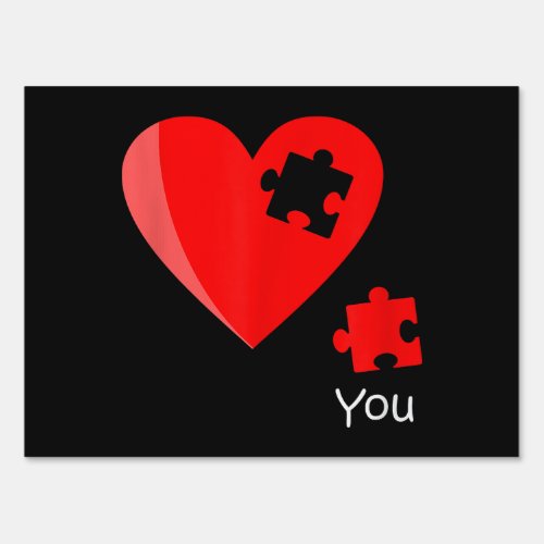 Missing Piece Heart Puzzle Valetines Day Shirt Gif Sign