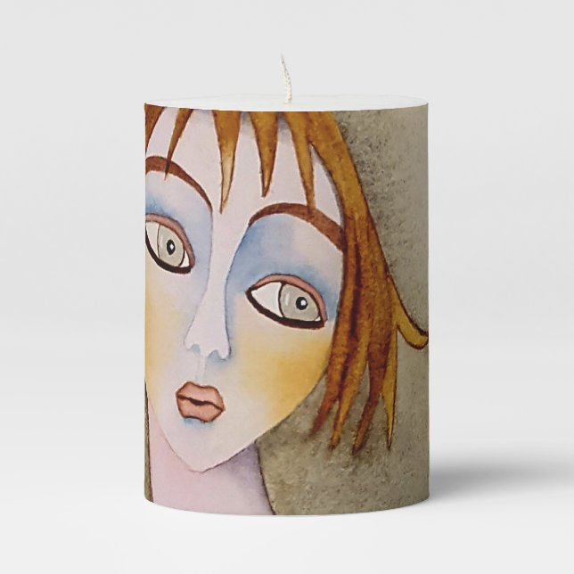 "Missing Pieces" Pillar Candle (Front)