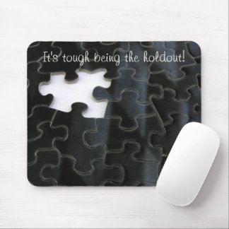 Missing Puzzle Piece Black White Template Mouse Pad
