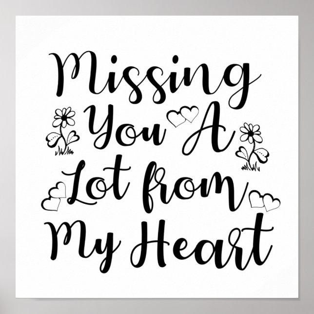Missing you a lot from my heart poster (Front)