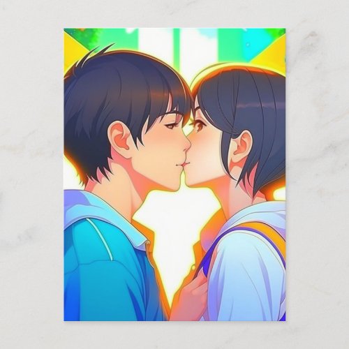 Missing You  Anime Kiss Postcard