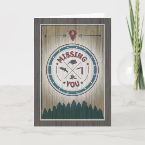 Missing You at Camp Rustic Wood Graphics Card