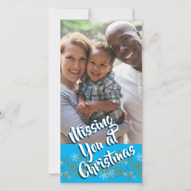 Missing You at Christmas Vertical Photo Card (Front)