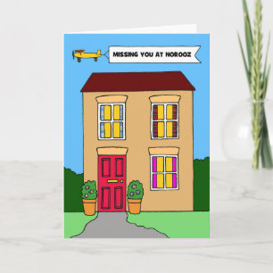 Missing You at Norooz Cartoon House Card