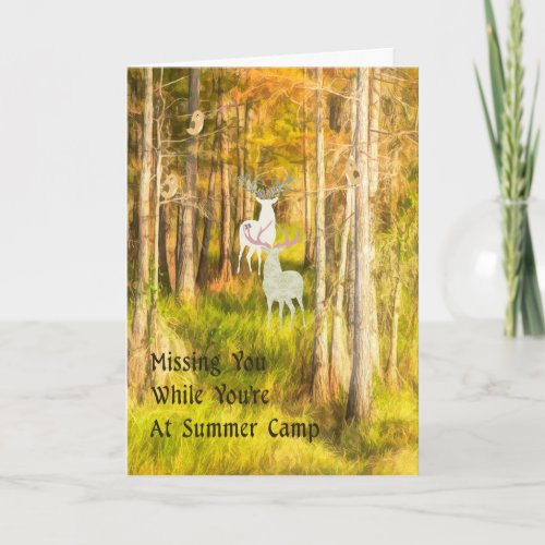 Missing You at Summer Camp Card with Deer