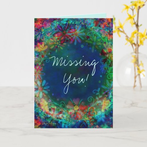 Missing You blue floral Inspirivity Card