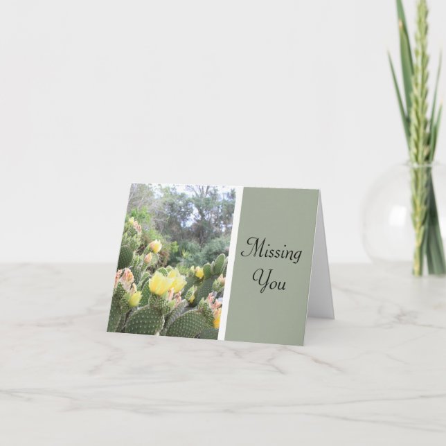 Missing You Cactus Note Card (Front)