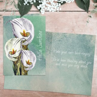 Missing You Calla Lilies Watercolor Custom
