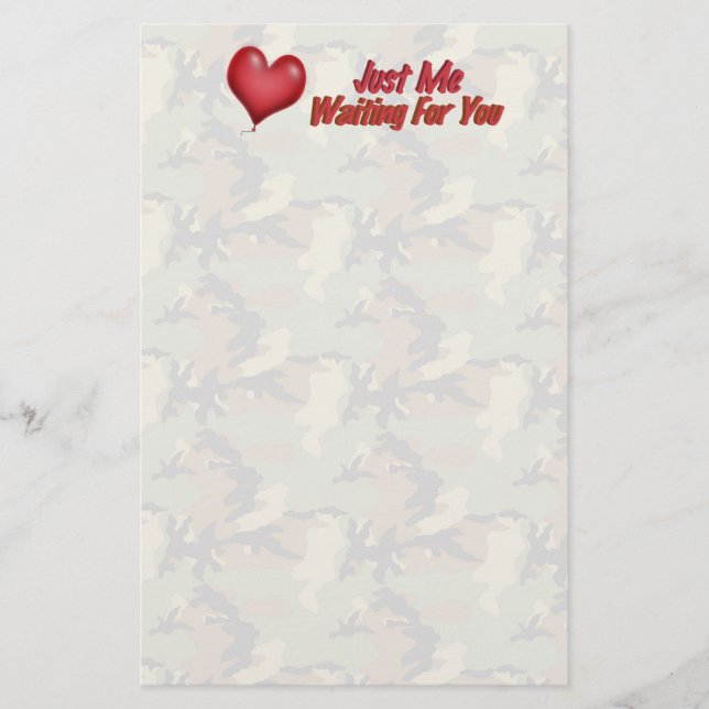 Missing You Camouflage Stationery (Front)
