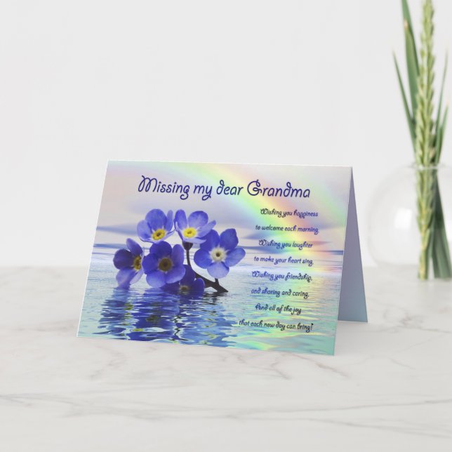 Missing you card for grandma with forget me nots (Front)