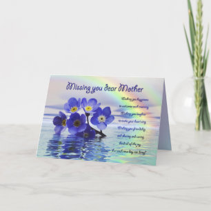 Missing you card for Mother with forget me nots