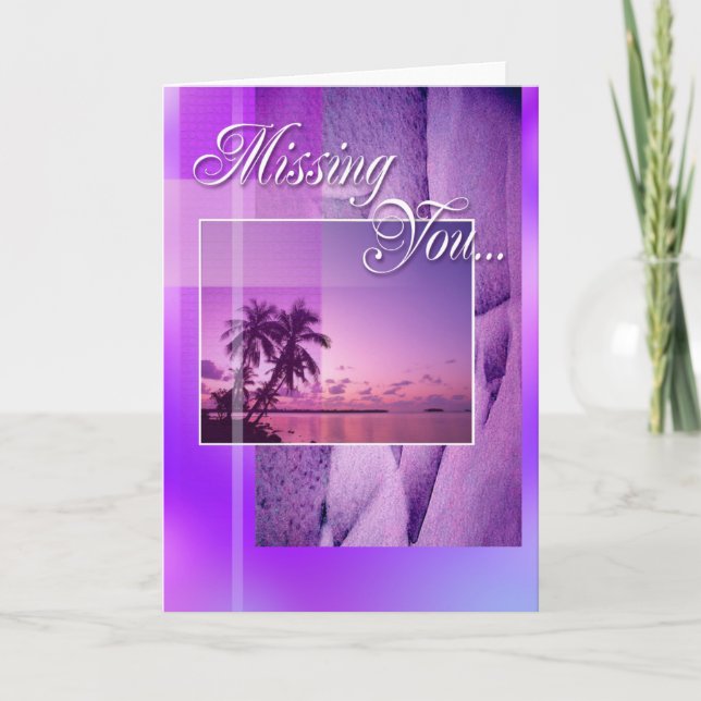 Missing You Card (purple/sunset) (Front)