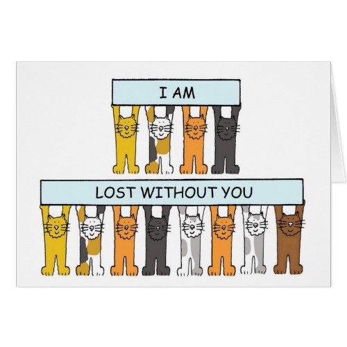 Missing You Cartoon Cats