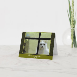 Missing You - Cat at Window Card