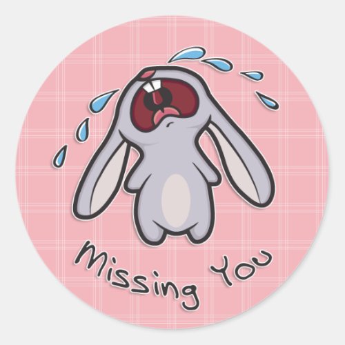 Missing You _ Crying Bunny Sticker