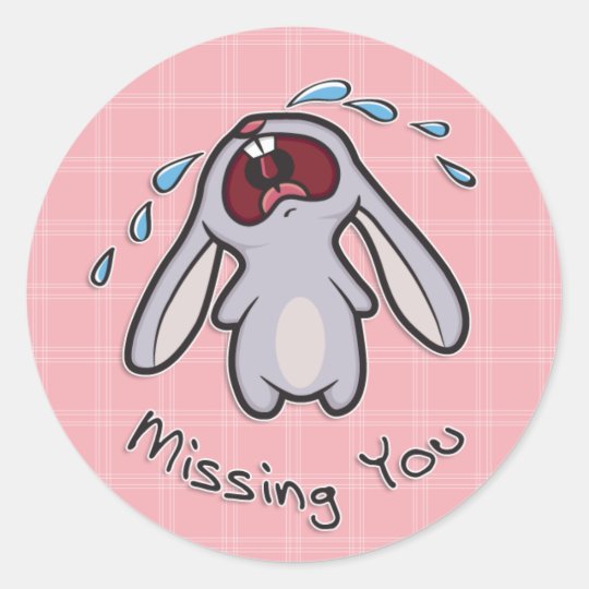 Missing You Crying Bunny Sticker