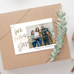 Missing You Editable Color Holiday Photo Card<br><div class="desc">Celebrate the season with this modern and stylish design from Berry Berry Sweet. Visit our website at www.berryberrysweet.com  |  Matching items and more design options are available. Design colors can be customized. Click "Customize Further" to change the design colors.</div>