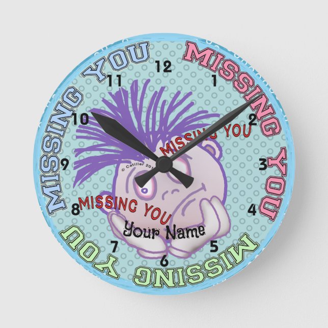 Missing You Face  Round Clock (Front)