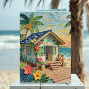 Missing You   Long Distance Beach Themed Card