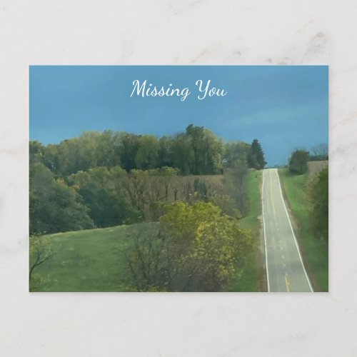 Missing You  Long Winding Road Postcard