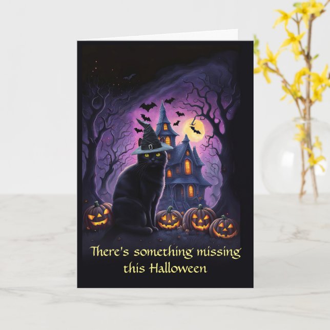 Missing You Miss You Happy Halloween  Card (Yellow Flower)