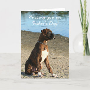 Missing you on Father's Day boxer greeting card