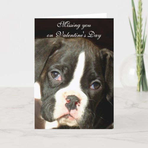 Missing you on Valentines Day greeting card
