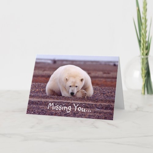 Missing You Polar Bear Card _ Customizable