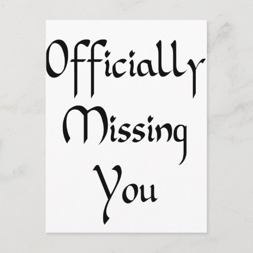 Missing you postcard