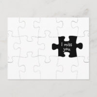 Missing You Puzzle Piece Postcard