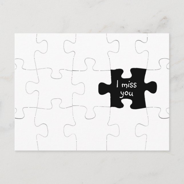 Missing You Puzzle Piece Postcard (Front)