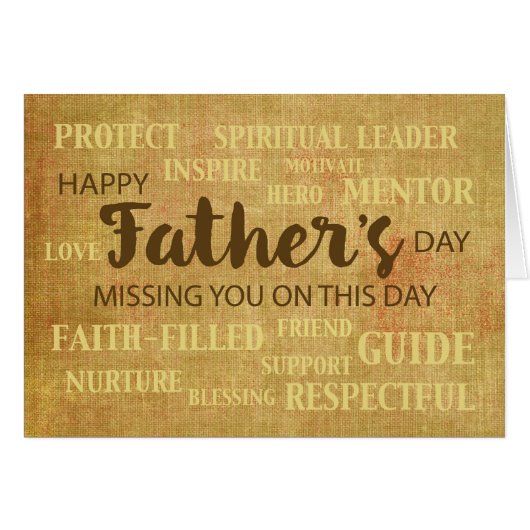 Missing You Religious Father's Day Qualities Cards (Front Horizontal)