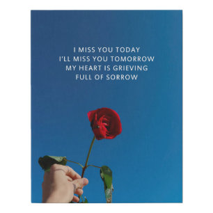 Missing You - Short Poem Faux Canvas Print