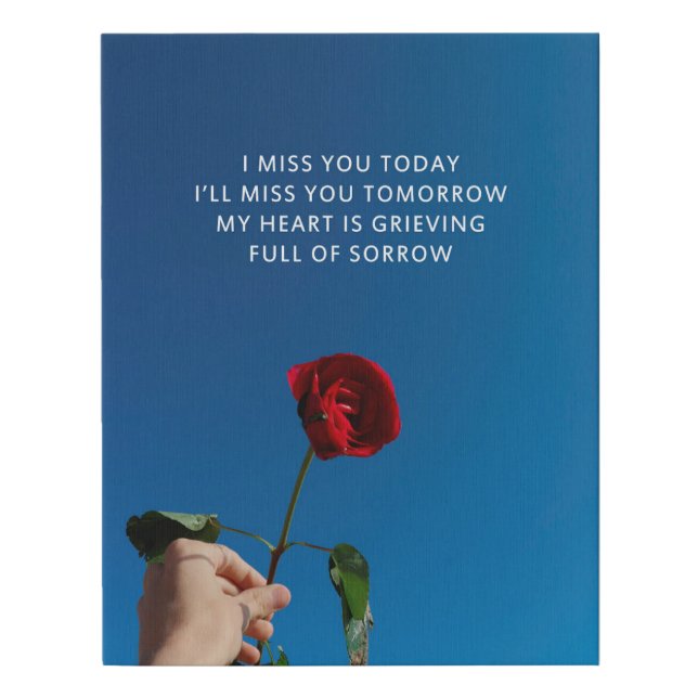 Missing You - Short Poem Faux Canvas Print (Front)
