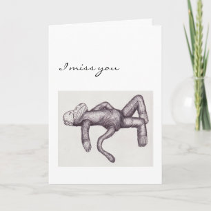 missing you sock monkey card