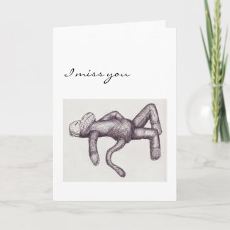 missing you sock monkey card