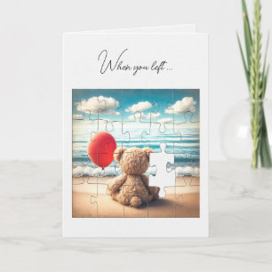 Missing You Teddy Bear Jigsaw Puzzle Card