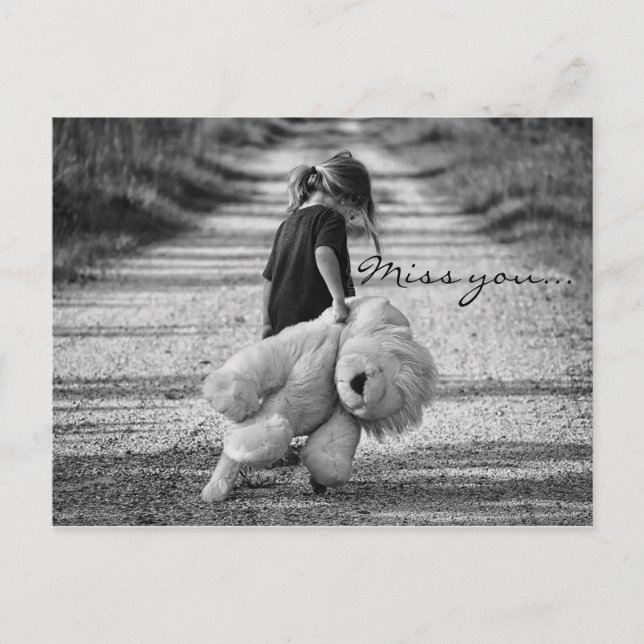 Missing you teddy bear postcard (Front)