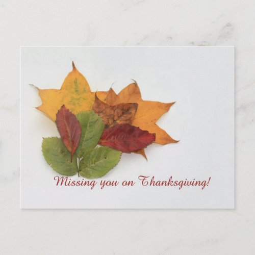 missing you thanksgiving foliage holiday postcard