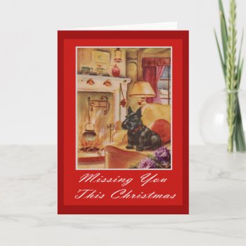 Missing You This Christmas Holiday Card by vintagecreations at Zazzle