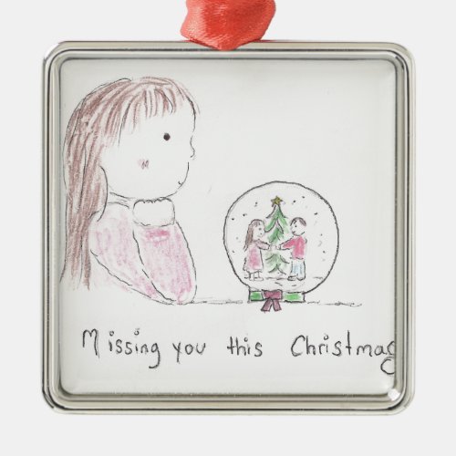 Missing You This Christmas Metal Ornament