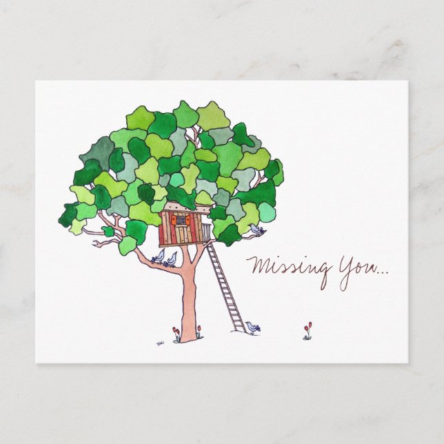 Missing You, Tree House Postcard (Front)