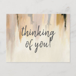 Missing you watercolor brush strokes postcard