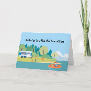 Missing You While at Camp Card for Boys